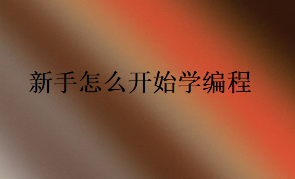 新手怎么開始學(xué)編程