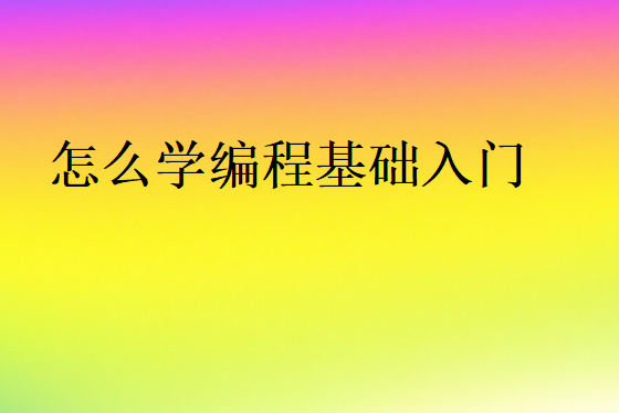 怎么學編程基礎入門